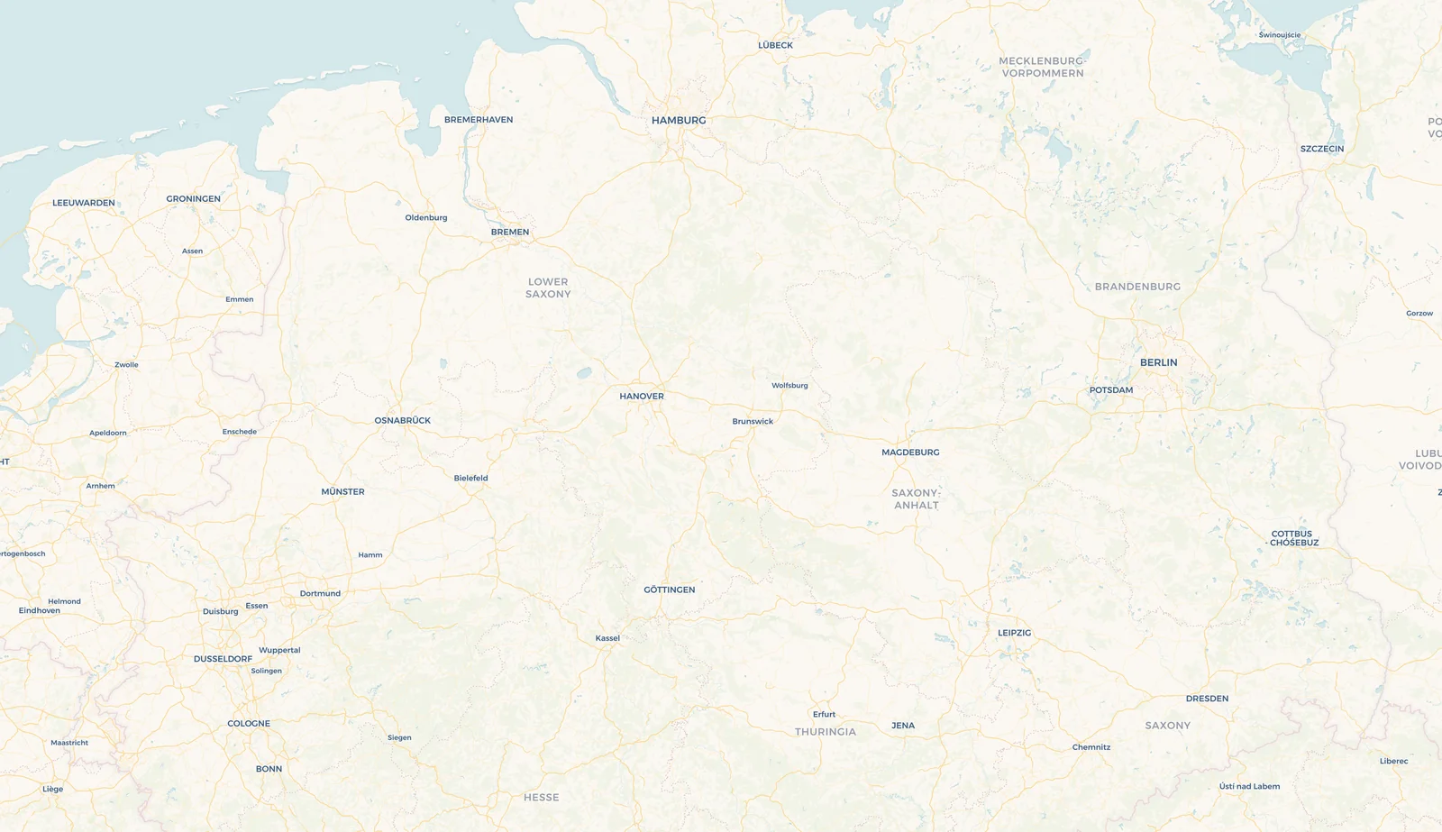 Karte der Escape-Universe-Standorte Nienburg, Hannover und Leipzig
